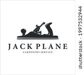 jack plane logo vintage vector illustration icon template design. carpentry tool or equipment logo for professional carpenter worker concept symbol design