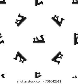 Jack plane pattern repeat seamless in black color for any design. Vector geometric illustration