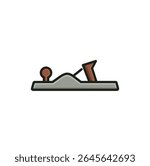 jack plane simple flat outline icon illustration