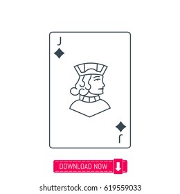 Jack playing card icon, vector