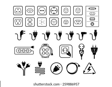 Jack and plug set, vectors