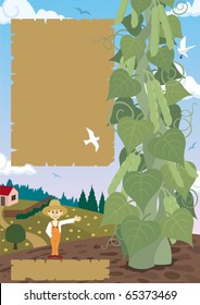 Jack, posing with the beanstalk. You can use the blank sheets to place some text, like an advertisement of fertilizer. If you don't need those sheets - just delete them in the vector file.