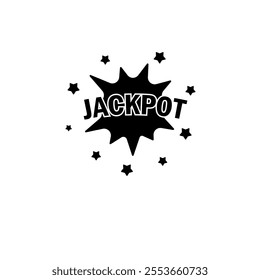 Jack Pot Casino Game Solid Flat Vector Icon Isolated on White Background.
