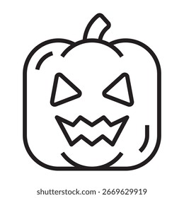 Icono de la línea de la cara de la calabaza de Jack O'Lantern