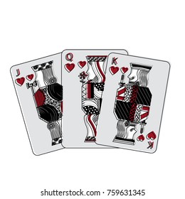 Jack Queen And King Poker Cards Hand