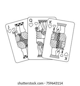 jack queen and king poker cards hand