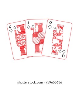 jack queen and king poker cards hand
