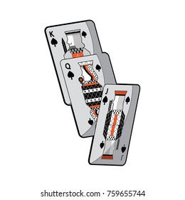 jack queen and king poker cards hand