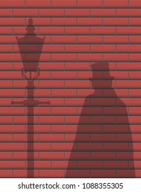 A Jack The Ripper Brick Wall Shadow Design Background