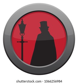 A Jack the ripper icon in red isolated on a white background