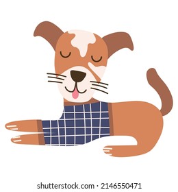 Jack Russel Terrier Dog Breed on isolated background. Vector illustration.
