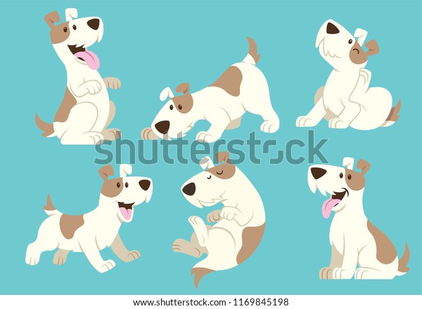 Jeu De Dessins Animes Jack Russel Image Vectorielle De Stock Libre De Droits