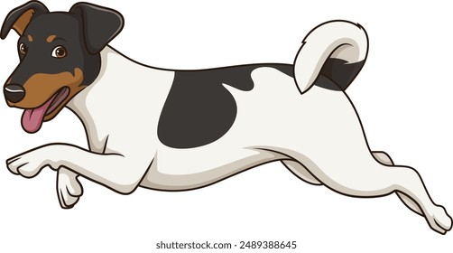 Jack Russell Hund Laufen Vektorillustration