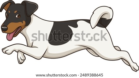 Jack russell dog running vector illustration