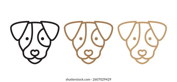 Jack russell head thin line icon. Dog breed. Editable stroke.