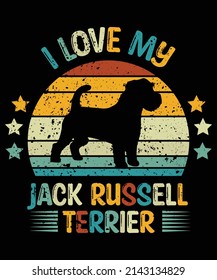 Jack Russell silhouette vintage and retro t-shirt design svg