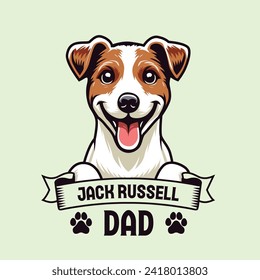 Jack Russell Terrier Papa Typografie T-Shirt Design Illustration