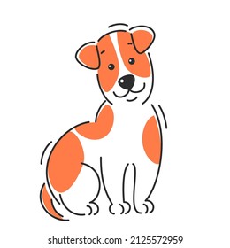 Jack russell terrier dog. Cartoon vector illustration