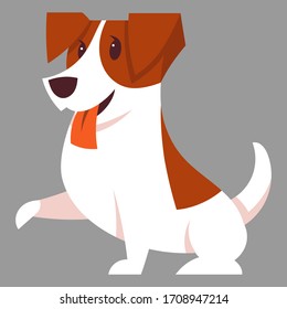 El perro Jack Russell Terrier dando garra. Títa mascota al estilo de las caricaturas.