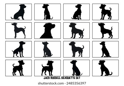 Jack Russell Terrier dog resting silhouette illustration, Jack Russell Terrier dog resting Logo