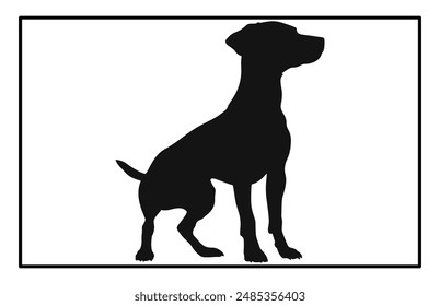 Jack Russell Terrier dog resting silhouette illustration, Jack Russell Terrier dog resting Logo