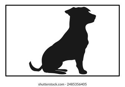 Jack Russell Terrier dog resting silhouette illustration, Jack Russell Terrier dog resting Logo