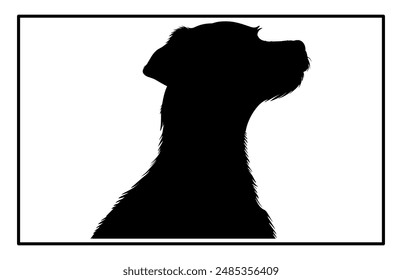 Jack Russell Terrier dog resting silhouette illustration, Jack Russell Terrier dog resting Logo