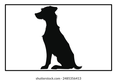 Jack Russell Terrier dog resting silhouette illustration, Jack Russell Terrier dog resting Logo