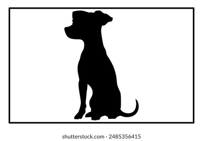 Jack Russell Terrier dog resting silhouette illustration, Jack Russell Terrier dog resting Logo