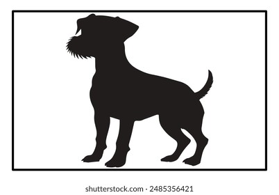 Jack Russell Terrier dog resting silhouette illustration, Jack Russell Terrier dog resting Logo