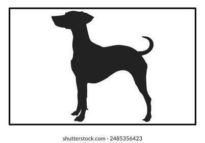 Jack Russell Terrier dog resting silhouette illustration, Jack Russell Terrier dog resting Logo