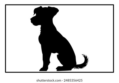 Jack Russell Terrier dog resting silhouette illustration, Jack Russell Terrier dog resting Logo