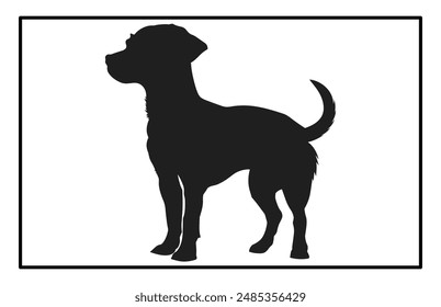 Jack Russell Terrier dog resting silhouette illustration, Jack Russell Terrier dog resting Logo