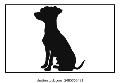 Jack Russell Terrier dog resting silhouette illustration, Jack Russell Terrier dog resting Logo