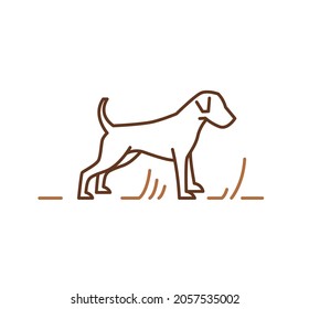 Jack russell terrier dogs silhouette, outline hand drawn contour vector sketch illustration for veterinary logo, petshop advertising design. Energetic, friendly stockier pedigreed hunting dog.