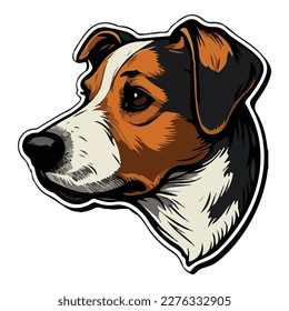 Jack Russell Terrier-Flachicon einzeln auf weißem Hintergrund