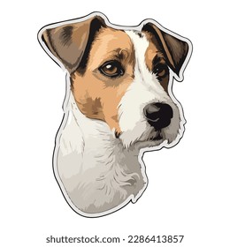 Jack Russell Terrier Flat Icon Isolated On White Background