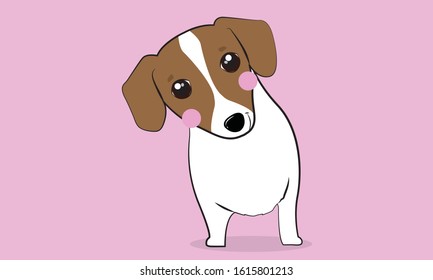 Jack Russell terrier flat style cartoon vector