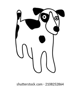 Jack Russell Terrier. Outline icon. Vector hand drawn outline illustration on white background