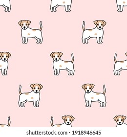 Jack russell terrier pattern, vector seamless pattern, dog pattern