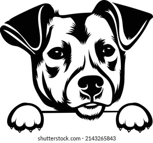 Jack Russell Terrier Peeking Dog svg