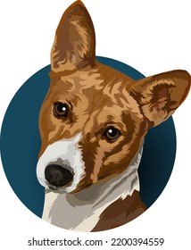 Jack Russell Terrier. Portrait. Vector image