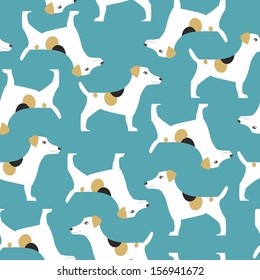 Jack Russell Terrier - seamless vector pattern