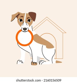 Jack Russell Terrier vector dog. Flat style illustration. Pet colorful funny character