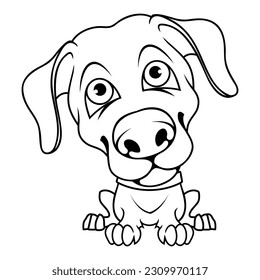 Jack Russell Terrier. Vector illustration of a sketch Ukrainian dog named Patron. Cute puppy. Beautiful domestic dog