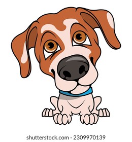 Jack Russell Terrier. Vector illustration of a Ukrainian dog named Patron. Cute puppy. Beautiful domestic dog