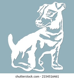 Jack Russell Terrier - ilustración vectorial aislada para corte láser...