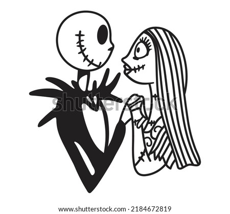 Jack and Sally Vector, silhouette Cameo