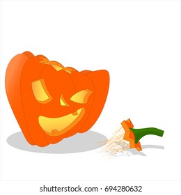 Jack saw his insides; vector illustration