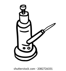 Jack screw in doodle style. Isolated vector.